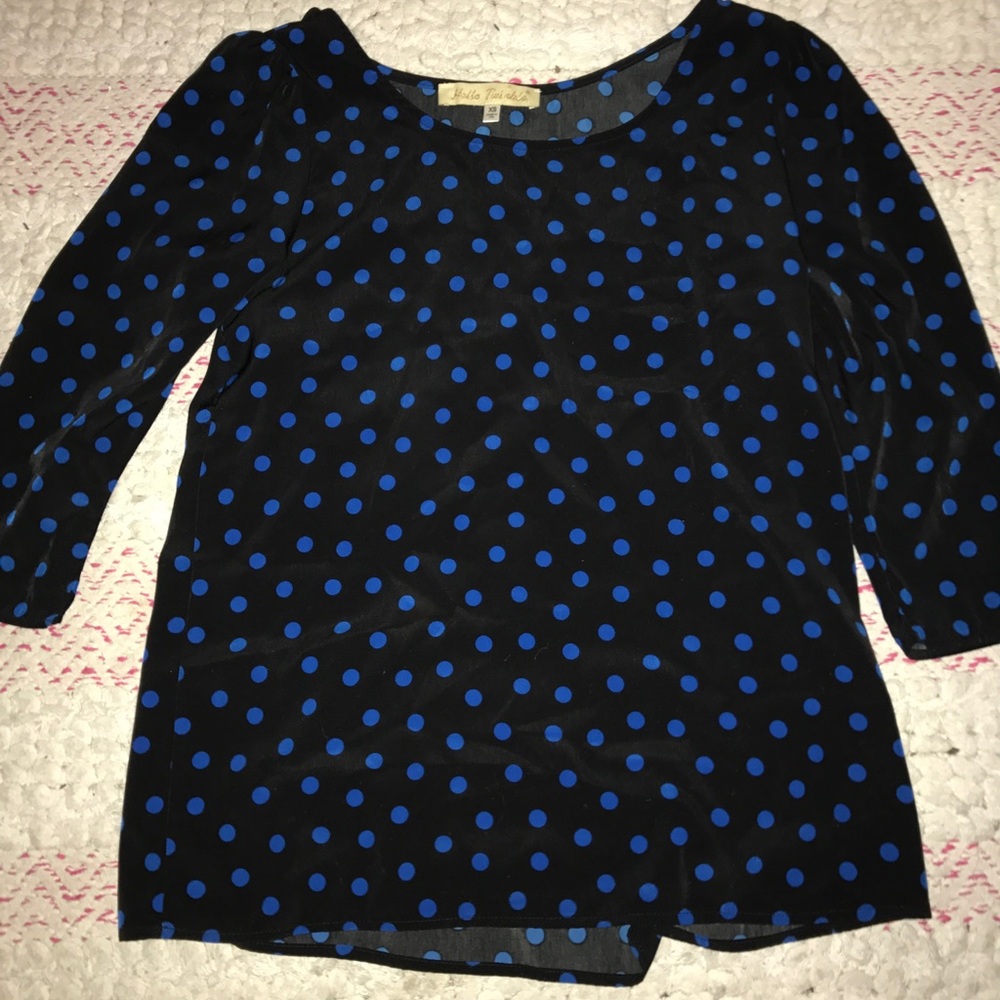 Preppy work shirt, black and blue with zip back